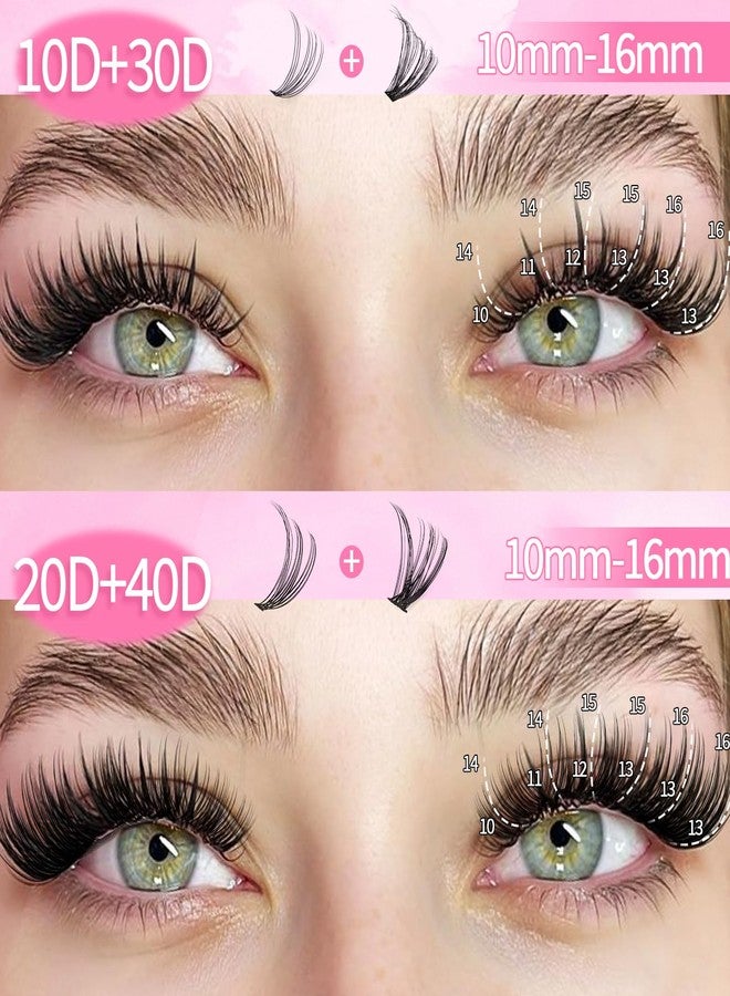 CMAYOME Natural Wispy Lash Clusters Kit 720Pcs Individual Eyelashes DIY Lash Extension Set with Clear Bond & Seal, Lash Remover，Tweezers, Brush for Beginners 10D 20D 30D 40D Mixed Density 10-16MM - Image 5