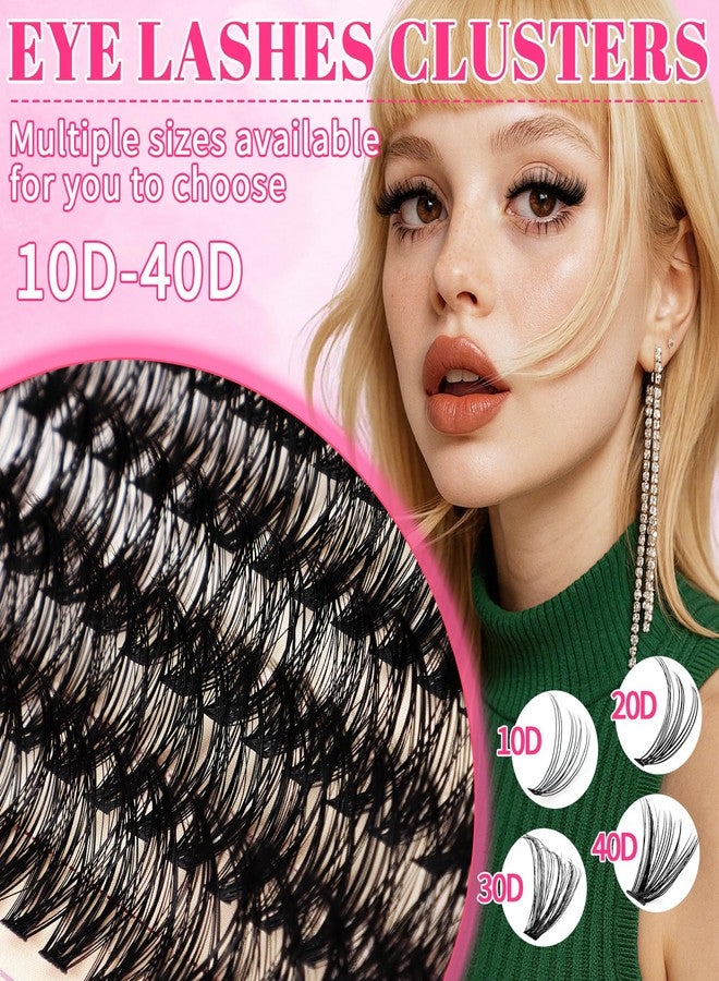 CMAYOME Natural Wispy Lash Clusters Kit 720Pcs Individual Eyelashes DIY Lash Extension Set with Clear Bond & Seal, Lash Remover，Tweezers, Brush for Beginners 10D 20D 30D 40D Mixed Density 10-16MM - Image 4
