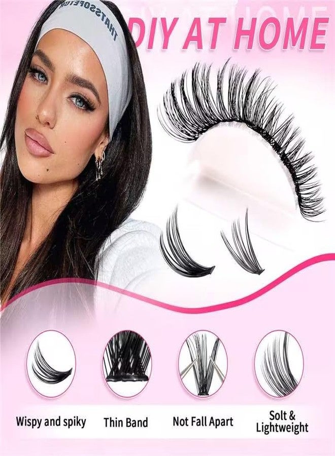 CMAYOME Natural Wispy Lash Clusters Kit 720Pcs Individual Eyelashes DIY Lash Extension Set with Clear Bond & Seal, Lash Remover，Tweezers, Brush for Beginners 10D 20D 30D 40D Mixed Density 10-16MM - Image 3