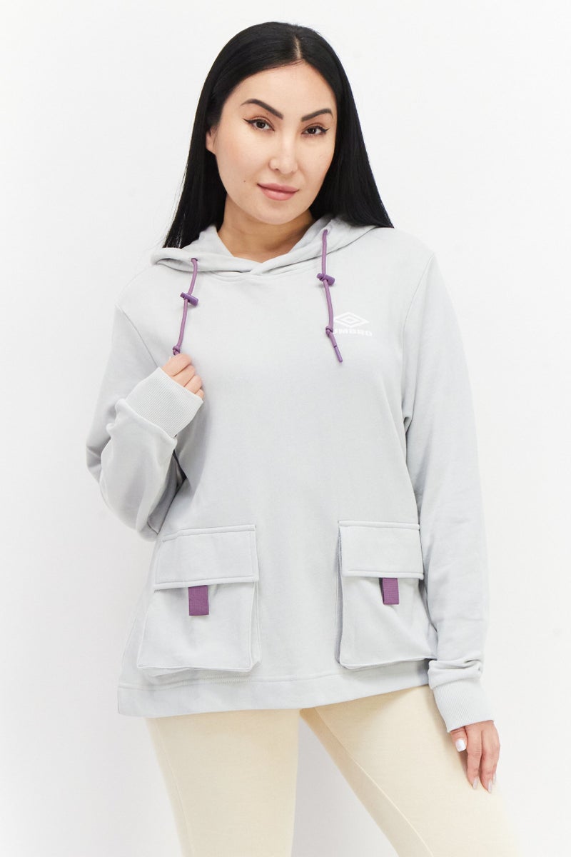 umbro هودي رياضي نسائي مناسب في الهواء الطلق، رمادي فاتح - Image 1