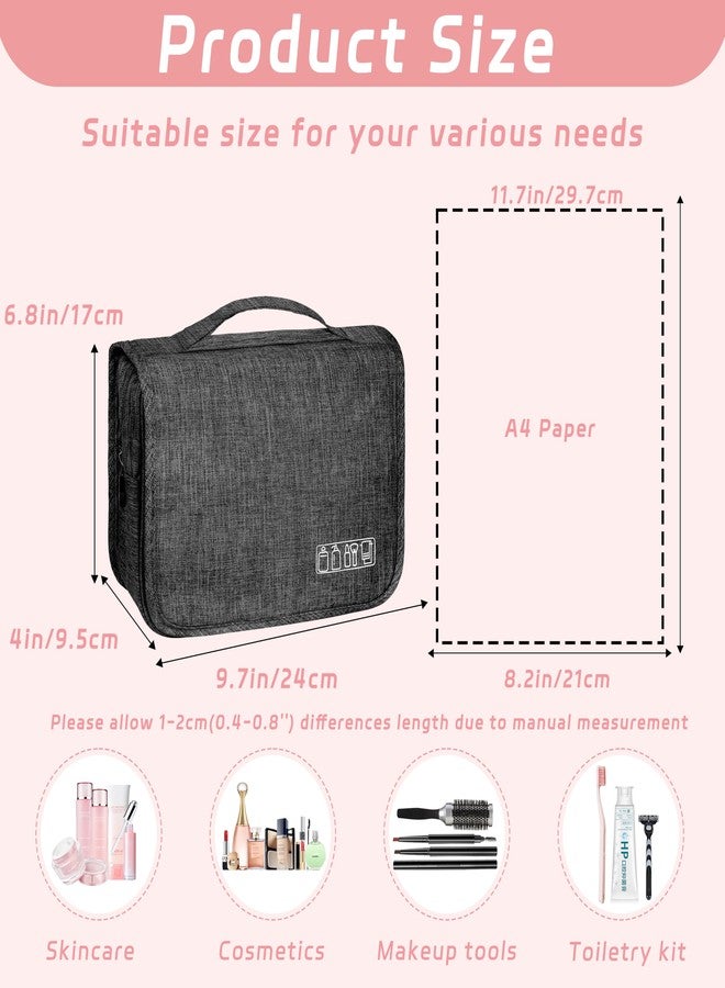 YEMEDA Toiletry Bag Travel Bag with Hanging Hook, Waterproof Capacity Hanging Multifunctional Makeup Bag for Toiletries, Portable Cosmetic Bag Travel Organizer for Women and Men(Black) - Image 2