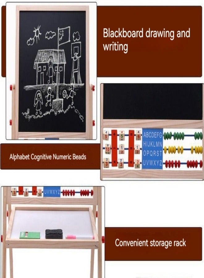 2-In-1 Drawing Board Blackboard And Magnetic Drawing Board Game Adjustable Wooden Creative Compact Size Light Weight Drawing And Writing Board - Image 3