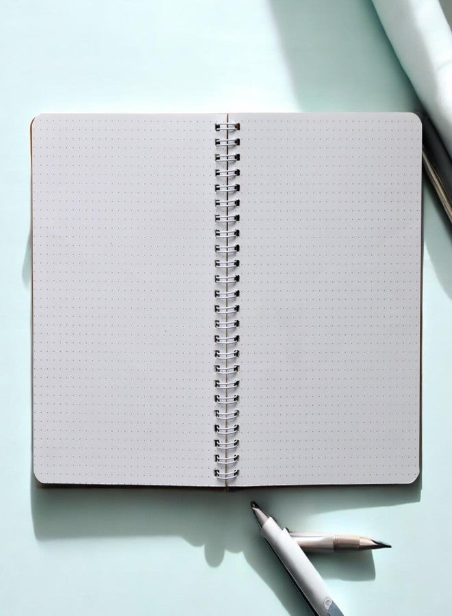 INNAXA A5 Journal, 120 Pages, Double Wirebound, Size 21 x 14.8 cm, Original Kraft Cover Pack Of 2 (Doted) - Image 3