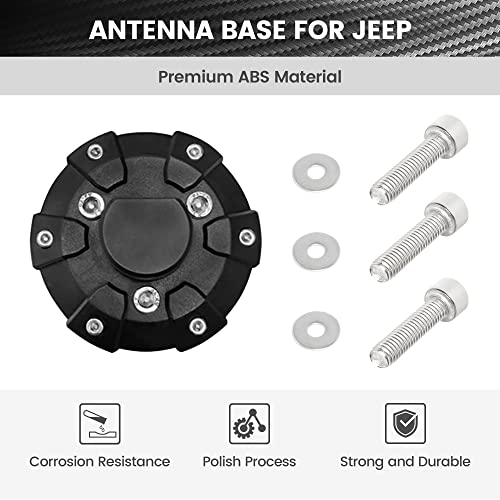 Anina Antenna Base Cover for 2007-2022 Jeep Wrangler JK JKU JL JLU Gladiator JT Steel ABS Antenna Mount Car Aerial Bottom Cover Trim - Image 4