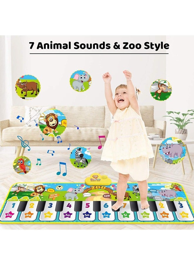 Baby Piano Pad Music Pad Toy, Baby Music Pad with 42 Music Sounds, Kids Floor Piano Keyboard Dance Pad Animal Blanket Touch Play Mat, Early Education Toy Gift for Toddlers Boys Girls (Green)  - Image 3