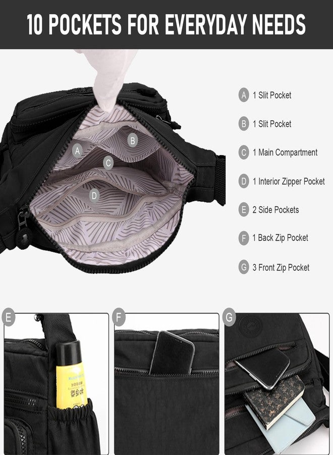 WITERY Nylon Purses for Women - Waterproof Shoulder Bag Small Messenger Bag, Ladies Pocketbooks Multi-Pocket Medium Purses Lightweight Crossboby Bags Tote Handbag for Travel/Work/Daily Use - Image 5