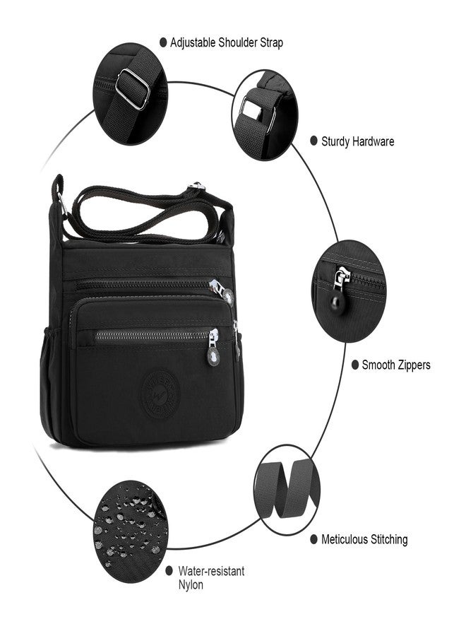 WITERY Nylon Purses for Women - Waterproof Shoulder Bag Small Messenger Bag, Ladies Pocketbooks Multi-Pocket Medium Purses Lightweight Crossboby Bags Tote Handbag for Travel/Work/Daily Use - Image 4