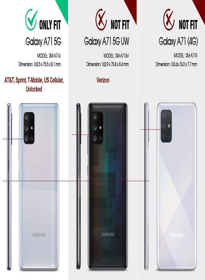 Poetic Guardian Series Samsung Galaxy A71 5G Case - Full-Body Hybrid Shockproof Bumper, Built-in Screen Protector, Black/Clear - Image 2