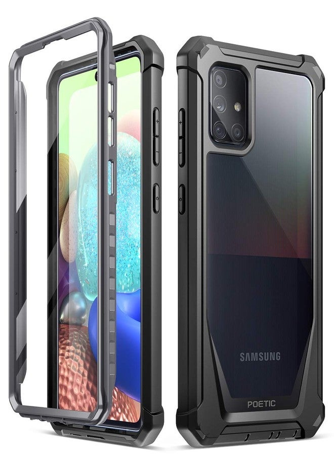 Poetic Guardian Series Samsung Galaxy A71 5G Case - Full-Body Hybrid Shockproof Bumper, Built-in Screen Protector, Black/Clear - Image 1