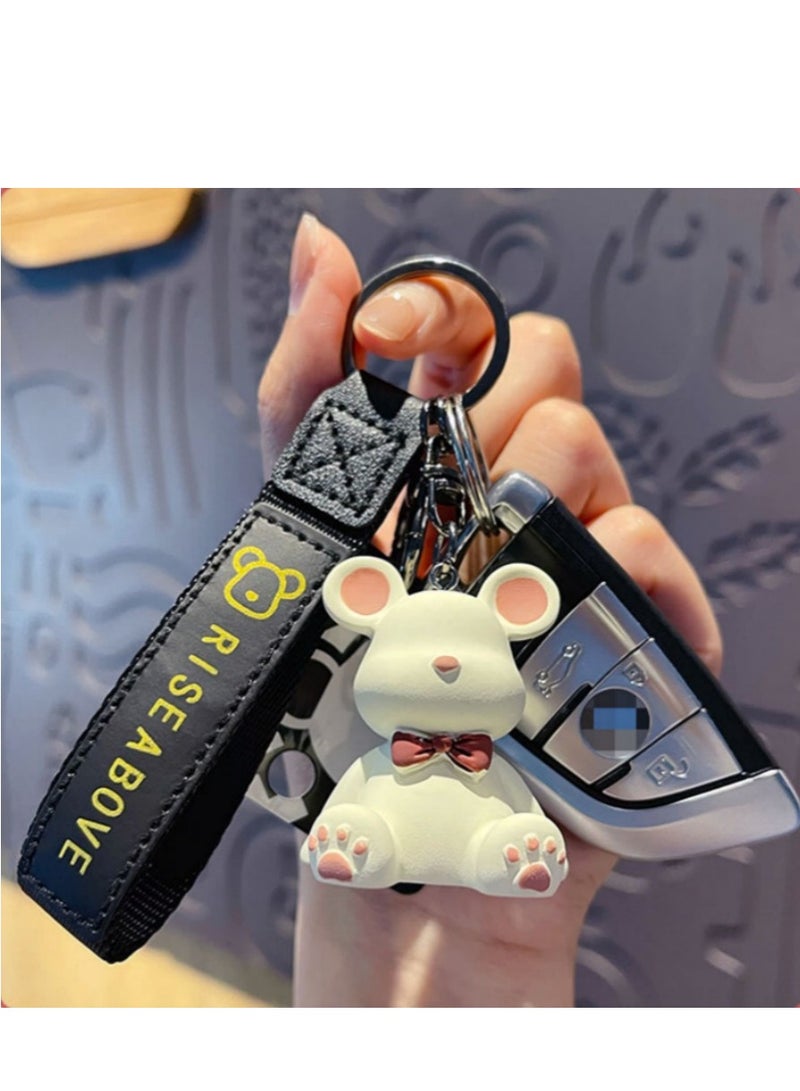 سلسلة مفاتيح السيارة على شكل دب رائع وحقيبة مدرسية وزينة هدايا صغيرة رائعة وإكسسوارات سلسلة المفاتيح - Image 1