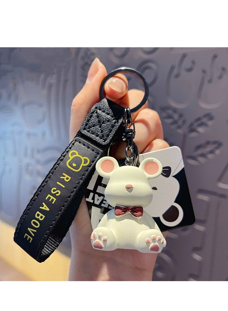 سلسلة مفاتيح السيارة على شكل دب رائع وحقيبة مدرسية وزينة هدايا صغيرة رائعة وإكسسوارات سلسلة المفاتيح - Image 2