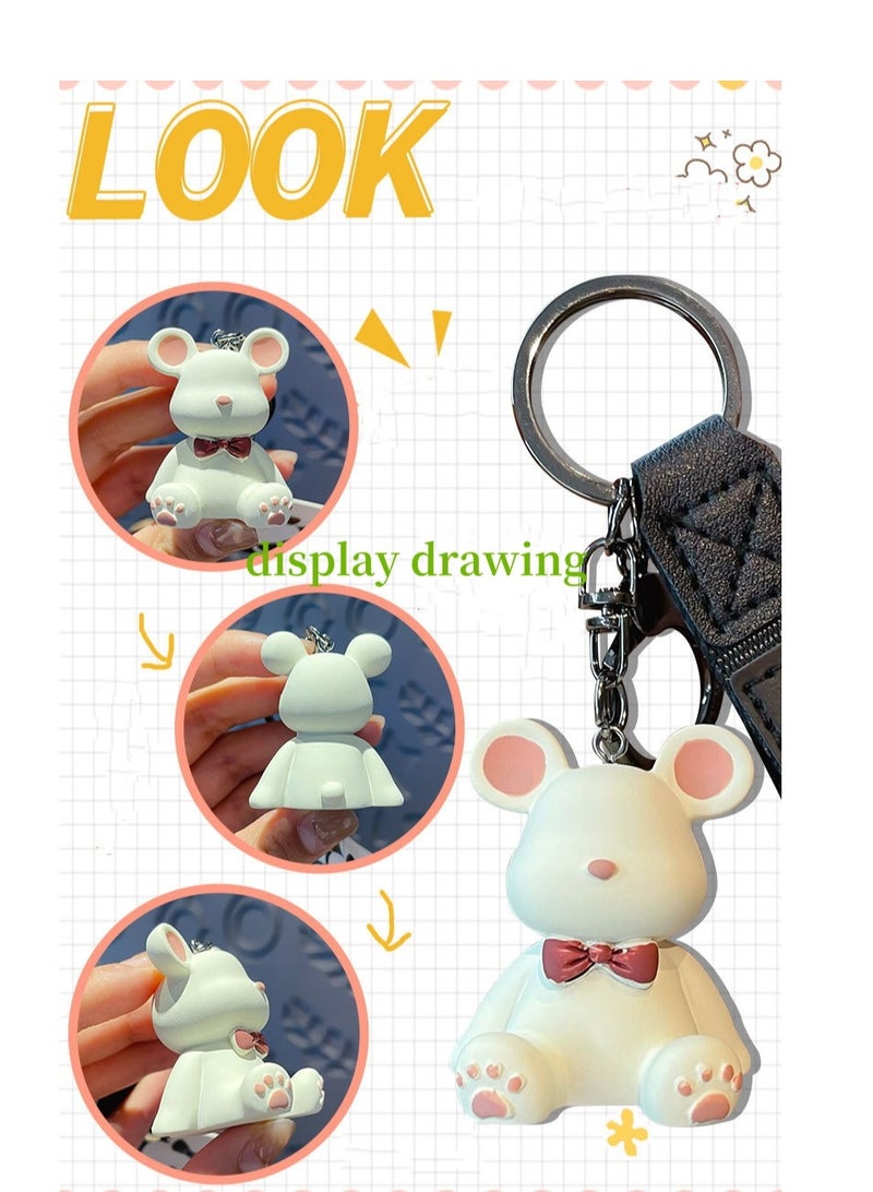 سلسلة مفاتيح السيارة على شكل دب رائع وحقيبة مدرسية وزينة هدايا صغيرة رائعة وإكسسوارات سلسلة المفاتيح - Image 4