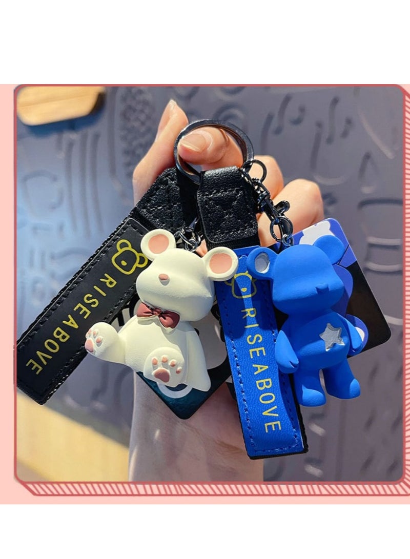 سلسلة مفاتيح السيارة على شكل دب رائع وحقيبة مدرسية وزينة هدايا صغيرة رائعة وإكسسوارات سلسلة المفاتيح - Image 5