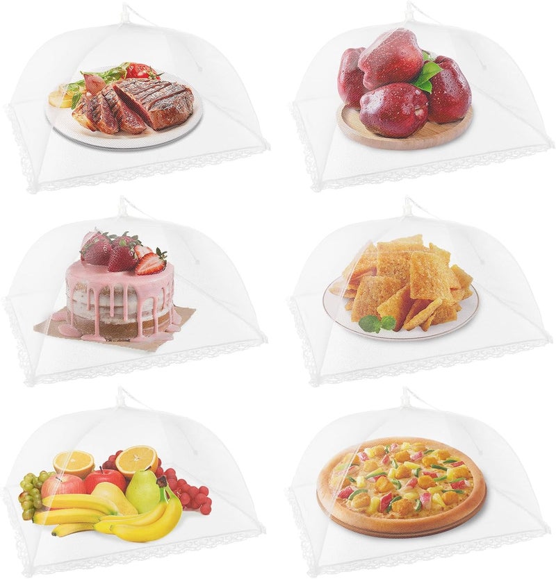 NEPAK 6 Large and Tall Food Covers, 17"x17" Food Tents Food Covers for Outdoors,Pop-up Mesh Food Covers Nets for Outside,Screen Tents,Parties Picnics, BBQ,Reusable and Collapsible - Image 1