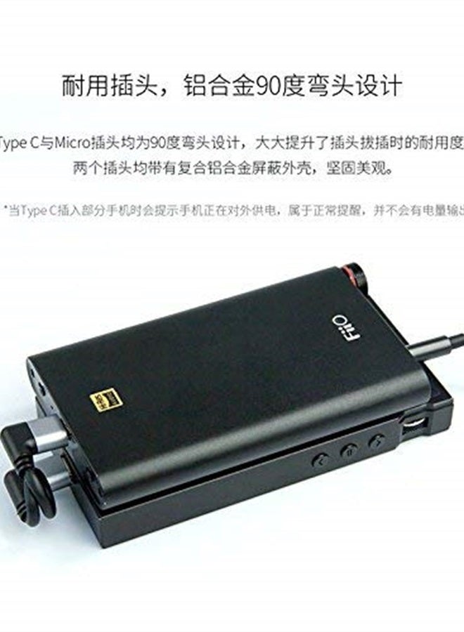 كابل OTG من نوع C إلى Micro USB لمضخم الصوت وسماعات DAC، متوافق مع Fiio Q1 Mark II Q5 M7، Sony PHA-1A/2A/3، Oppo HA-2 SE، Chord mojo وغيرها