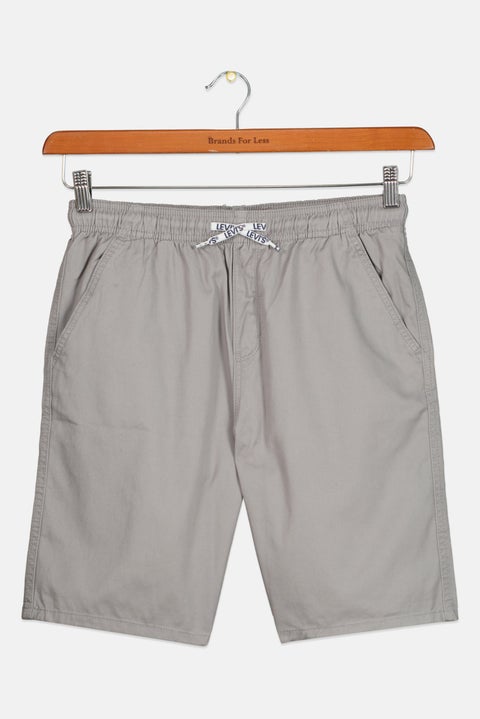 Kids Boy Drawstring Solid Basic Shorts, Grey