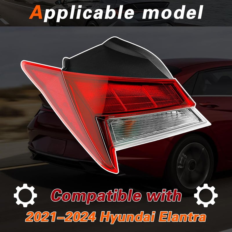 TODO مجموعة ضوء الذيل TODO لهيونداي إيلانتر SESEL 2021 2022 2023 2024 2025 الجانب الأيسر للسائق - Image 2