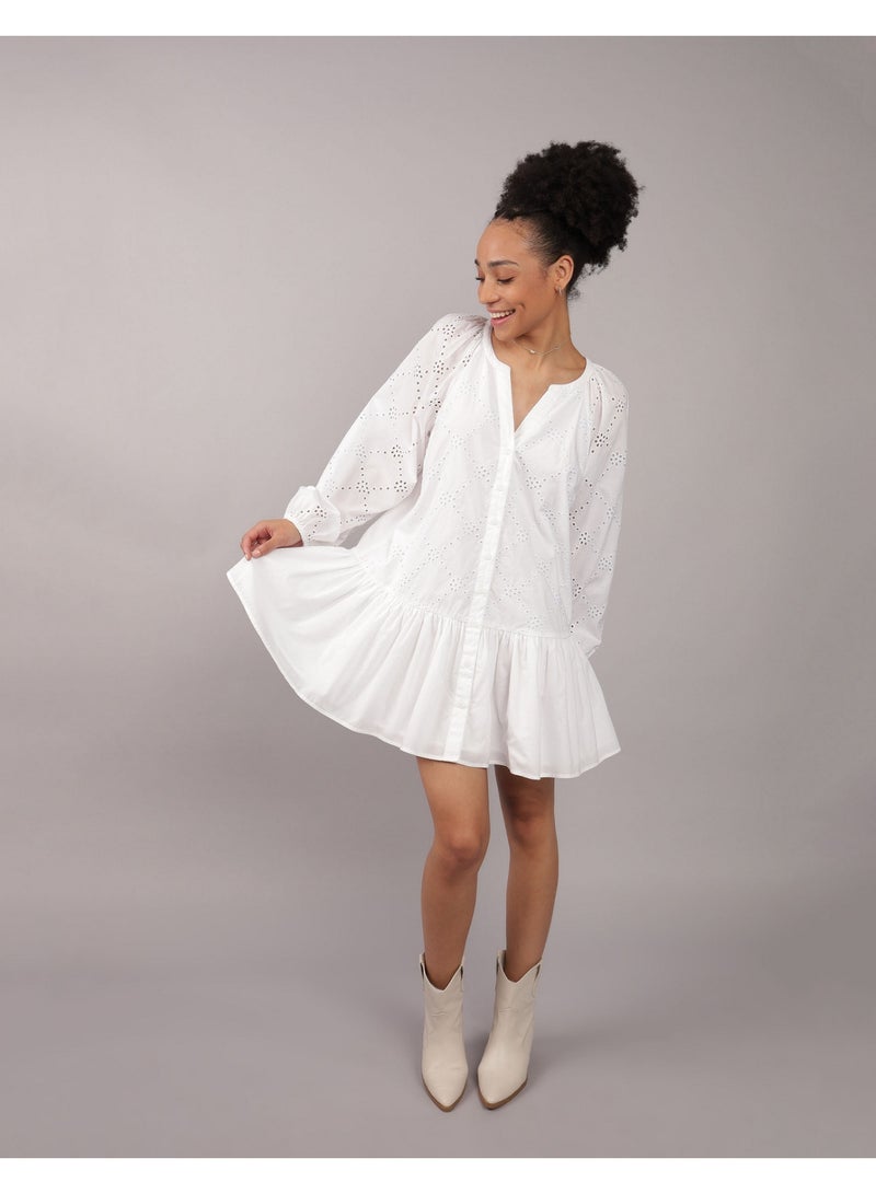 American Eagle Eyelet Drop Waist Dress  - Image 4