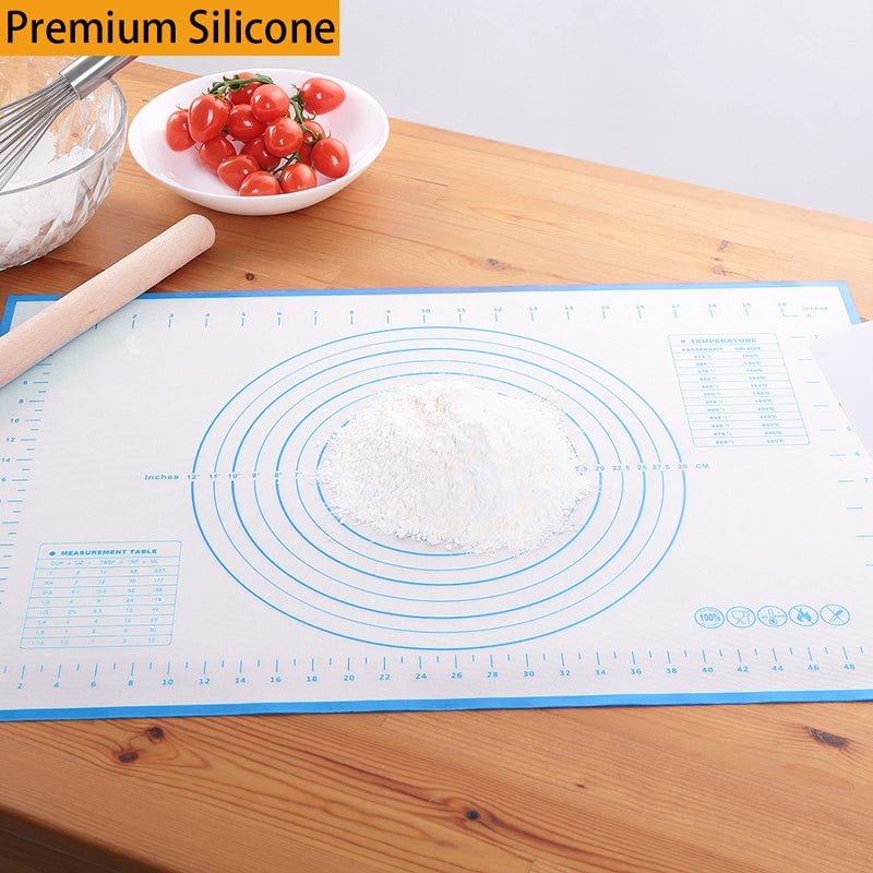 LIMNUO Silicone Baking Matï¼ŒNon Stick Rolling Dough with Measurements for Pie Pizza Cookies Fondant Makingï¼ŒExtra Thick Non Slip Silicone Pastry Mat - Image 2