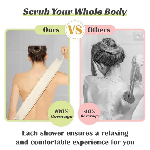 Jopplim Natural Loofah Sponge Back Scrubber for Bath Shower, Exfoliating Body Scrubber, Shower Loofah Scrubber for Men and Women, Bath Sponge, Body Scrub, to Clean Your Body Deeply, Invigorate Your Skin - Image 3