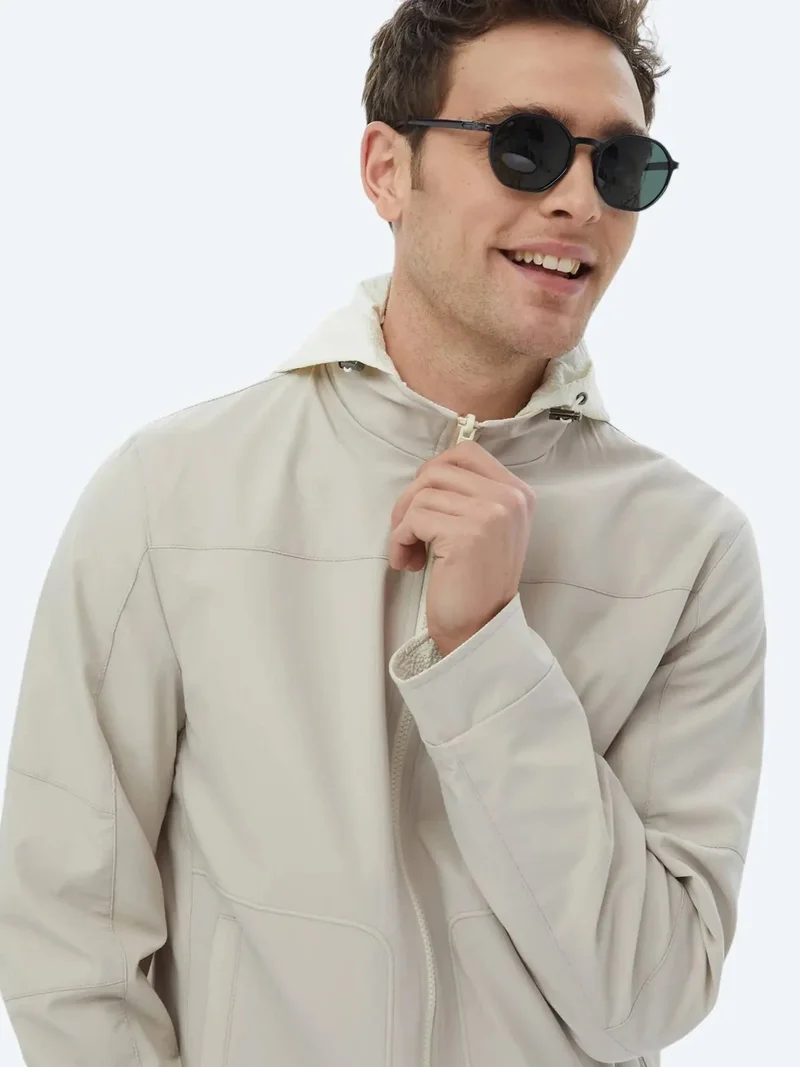 Kip Stone Regular Fit Turtleneck Casual Weaving Double-Sided Coat