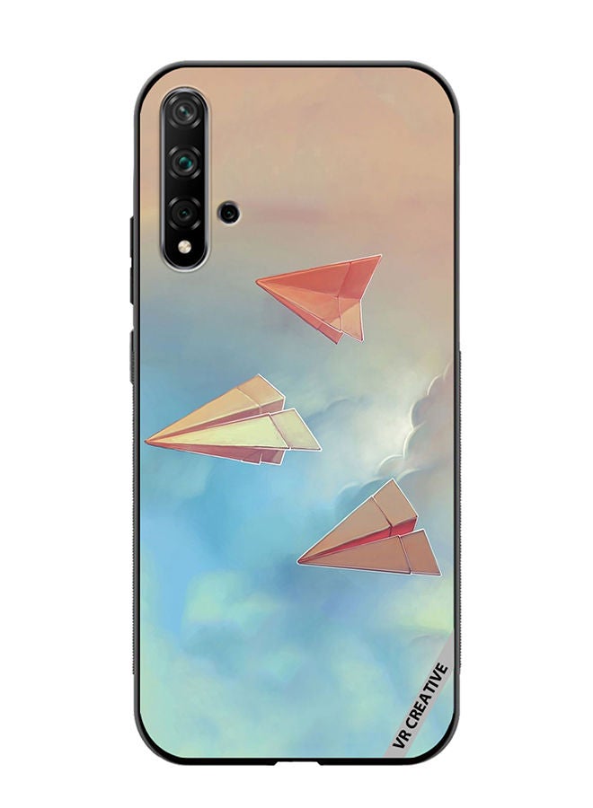VR CREATIVE Protective Case Cover For Huawei Nova 5T Paper Plane Design  Multicolour - Image 1