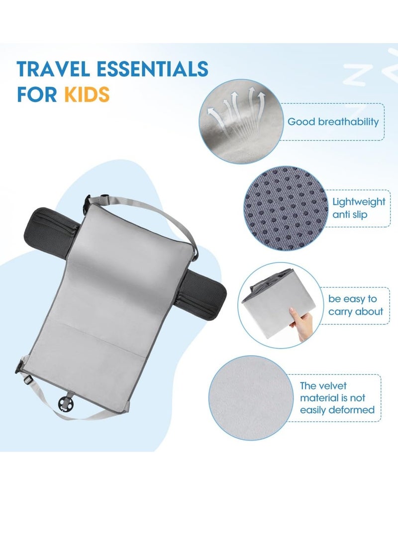 Barakah Toddler Airplane Travel Bed Airplane Travel Essentials Kids Kids Car Seat Baby Seat Extender Inflatable Airplane Foot Rest Portable Airplane Travel Bed Baby Seat Extender Grey - Image 4