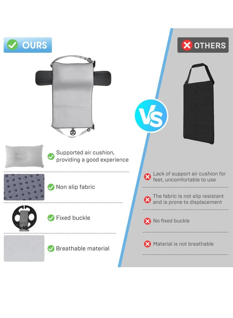 Barakah Toddler Airplane Travel Bed Airplane Travel Essentials Kids Kids Car Seat Baby Seat Extender Inflatable Airplane Foot Rest Portable Airplane Travel Bed Baby Seat Extender Grey - Image 5