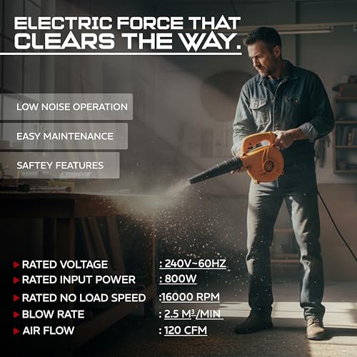 IBELL TOOLS IBELL VORMIR VR EB60-80 800W Air Blower Machine with 16,000 RPM | High Air Flow 2.5 m³/min | Lightweight & Compact Design | Ideal for Cleaning Dust, Leaves, PC, Car, Home & Garden | 6 Months Warranty - Image 2