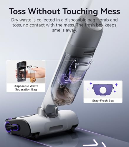 NARWAL S30 Wet Dry Vacuum Cleaner with 20000Pa Suction, 176°F Self-Cleaning, Heated Drying, Disposable Waste Bag, Tangle-Free, Cordless Vacuum Mop for Hard Floors & Edge Cleaning, Easy to Use - Image 5