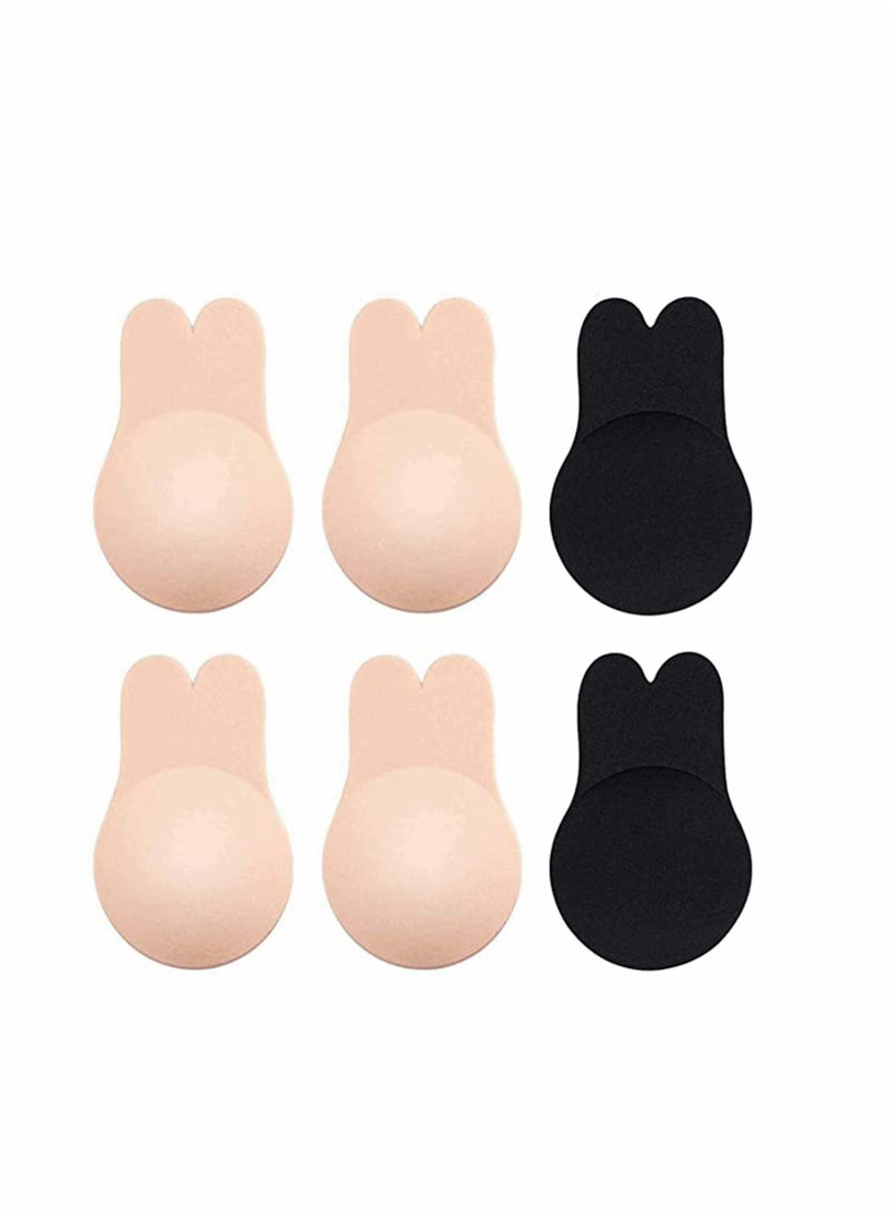 Generic - Silicone Adhesive Lift Bra, Invisible Backless Nipplecovers, Push Up Sticky Bra, Premium Quality and Safe Material, User-Friendly Design, Natural Look, Washable and Reusable Nude (3 Pairs) - Image 1