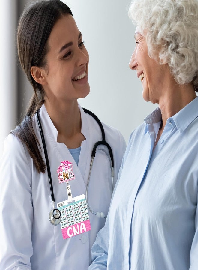 بكرة شارة قابلة للسحب وحامل شارة - بكرة شارة مساعد تمريض معتمد (CNA) مع مشبك تمساح، حامل شارة مساعد تمريض معتمد (CNA) مزدوج الجوانب مع جداول تحويل الطول والوزن، هدايا لمساعدي التمريض المعتمدين (CNA) - Image 5