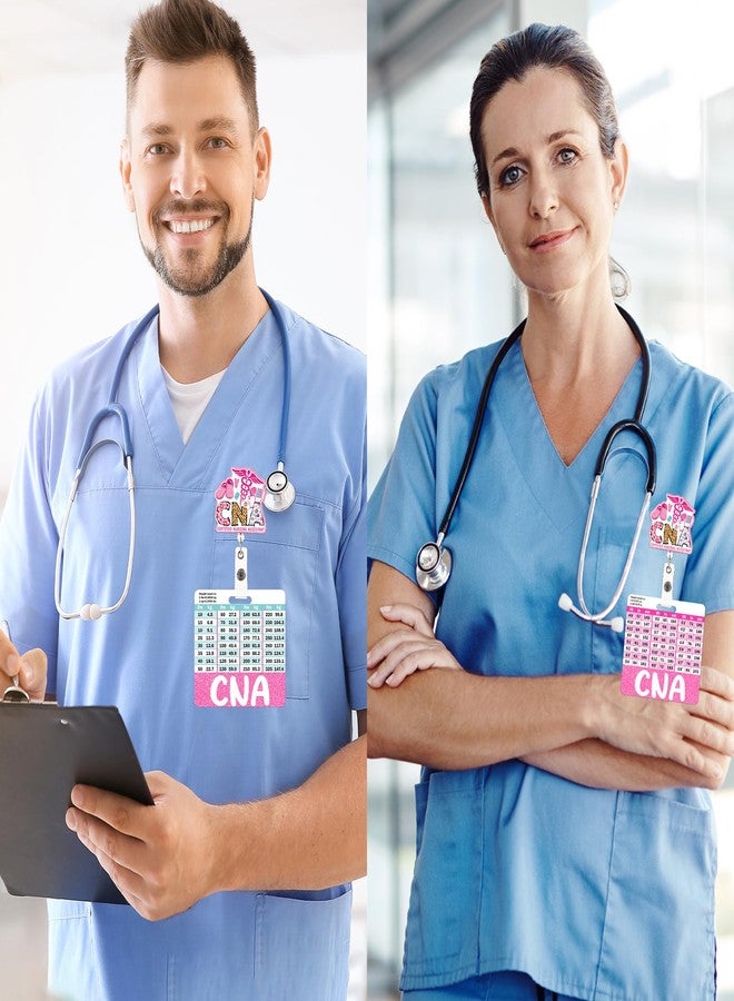 بكرة شارة قابلة للسحب وحامل شارة - بكرة شارة مساعد تمريض معتمد (CNA) مع مشبك تمساح، حامل شارة مساعد تمريض معتمد (CNA) مزدوج الجوانب مع جداول تحويل الطول والوزن، هدايا لمساعدي التمريض المعتمدين (CNA) - Image 4