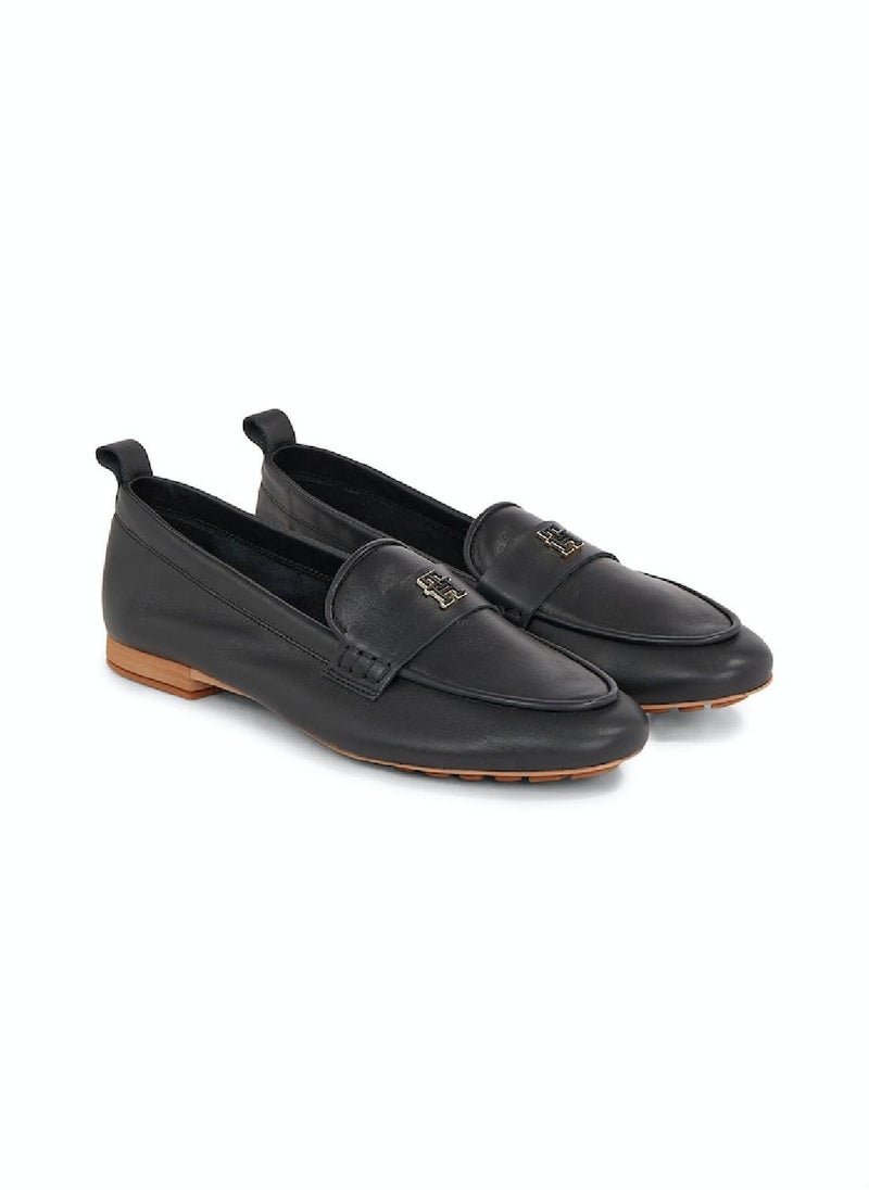 TOMMY HILFIGER Women's Leather Moccasin/ Loafers - Leather, Black  - Image 3