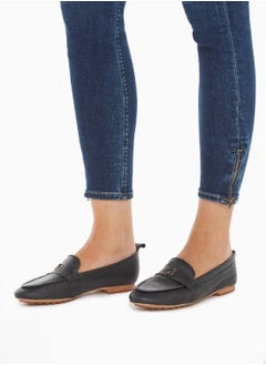 TOMMY HILFIGER Women's Leather Moccasin/ Loafers - Leather, Black  - Image 2