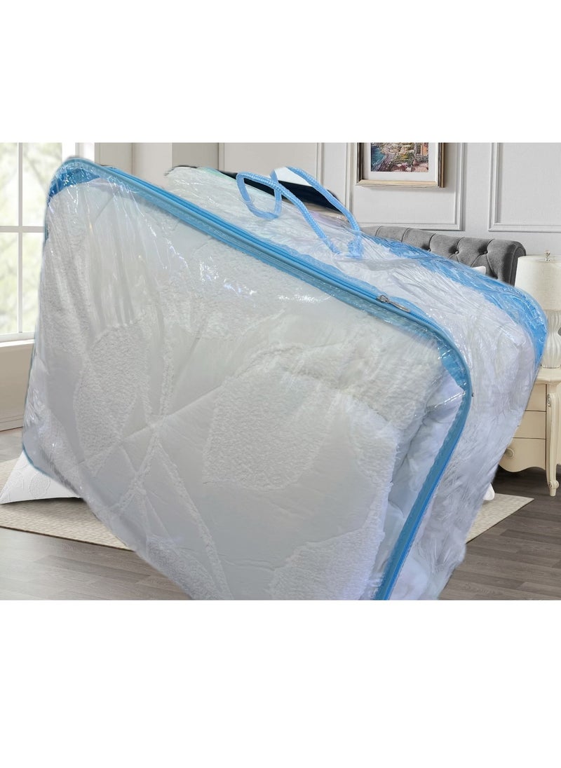 DUOMA HOME 3D cut-out comforter 6-pcs set with 1comforter(220×240) 1 fit sheet 4 pillow cases, ALL season soft quilt king size white