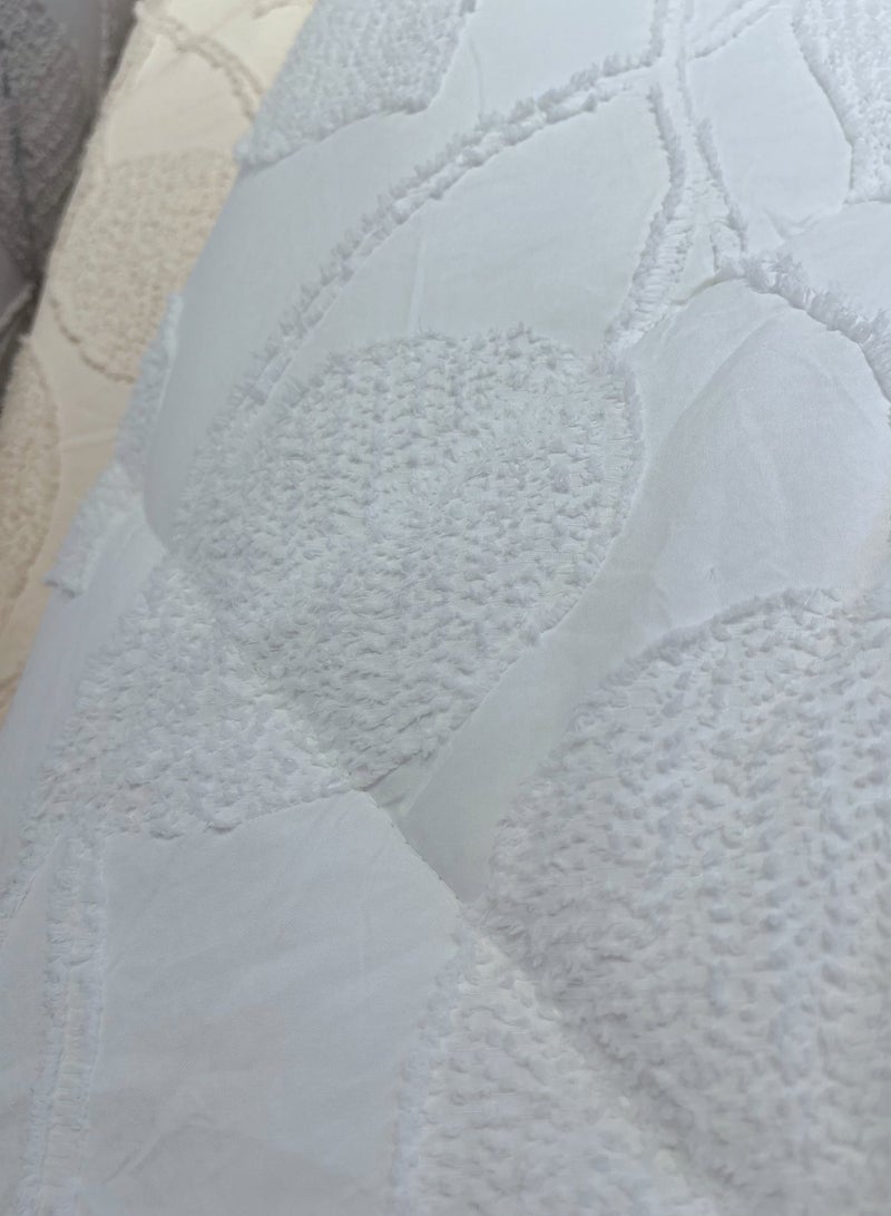 Duoduo home طقم لحاف مريح مقصوص بتقنية 3D مكون من 6 قطع مع 1 لحاف (220×240) 1 ملاءة مشدودة 4 أغطية وسائد، لحاف أبيض بحجم كينغ لجميع الفصول - Image 3