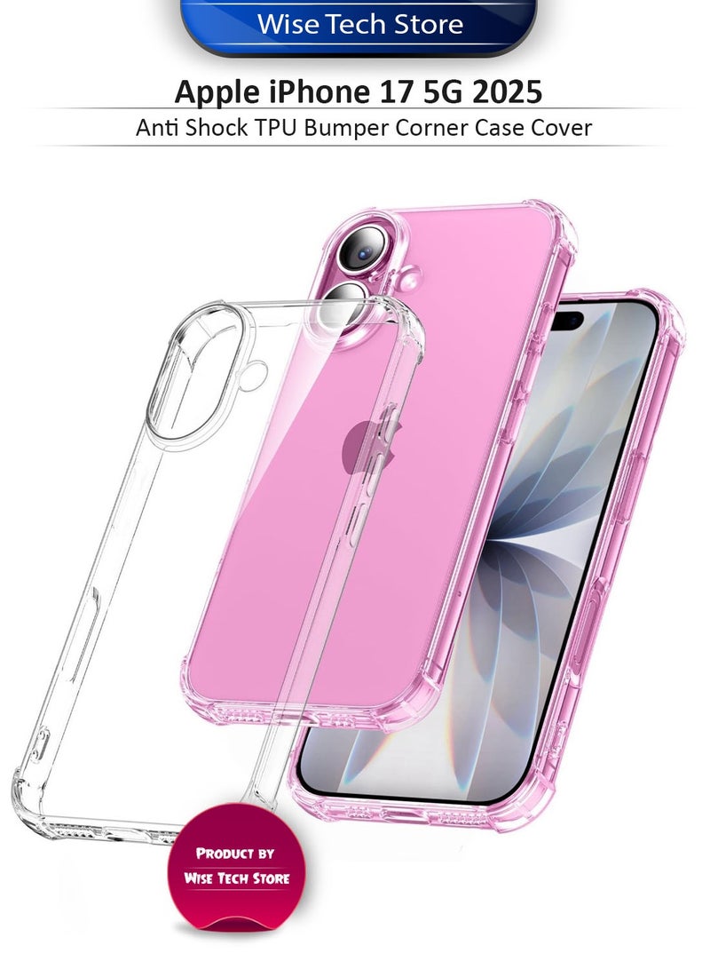 دبليو تيك غطاء حماية من الزوايا صدمات مقاوم للصدمات من TPU لهاتف Apple iPhone 17 5G 2025 (MCTPTN) - شفاف - Image 1