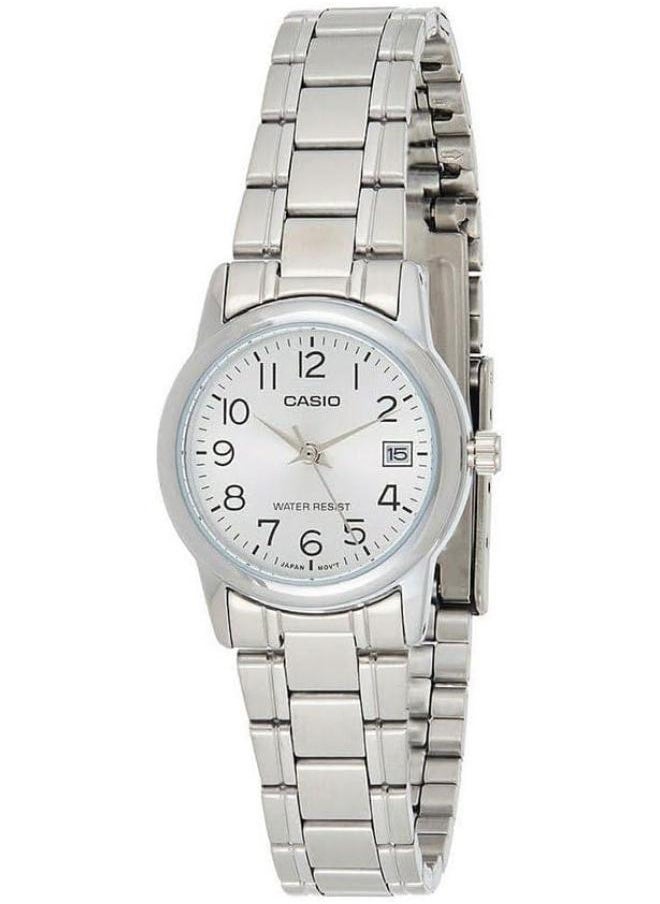 CASIO Casio Women'S Silver Dial Stainless Steel Band Watch LTP-V002D-7BUDF  - Image 1
