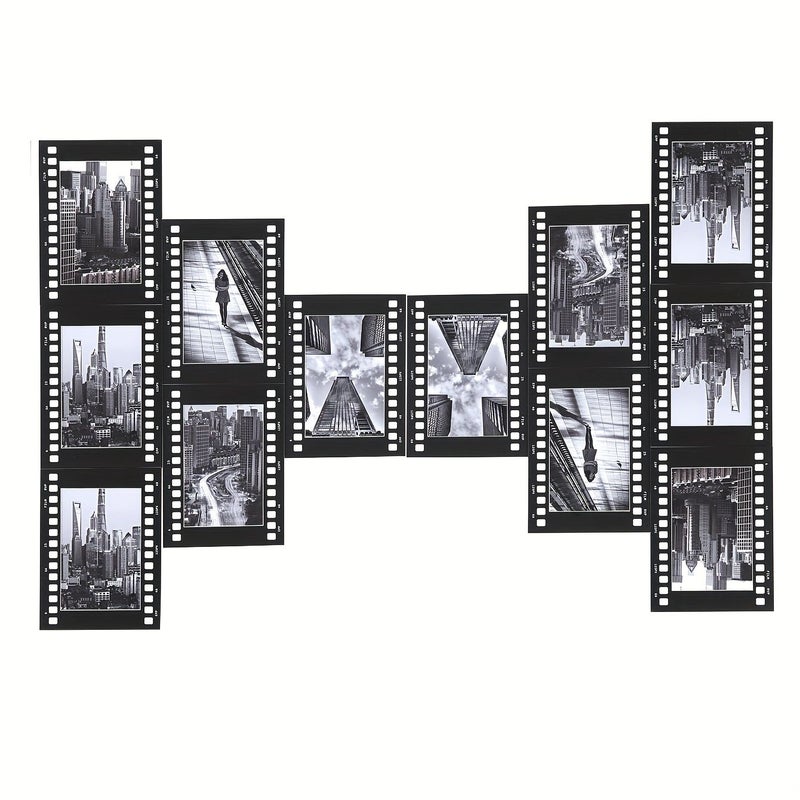 6 Pcs Vintage Black Film Strip Photo Frames 6 Inch Rectangular Wall Mounted Picture Frames For Living Room Study Corridor Retro Home Decor Display - Image 2