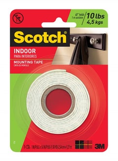 Scotch  Indoor Mounting Tape 1-in X 50-in, White, Holds up to 10 lbs,1-Roll  - Image 1