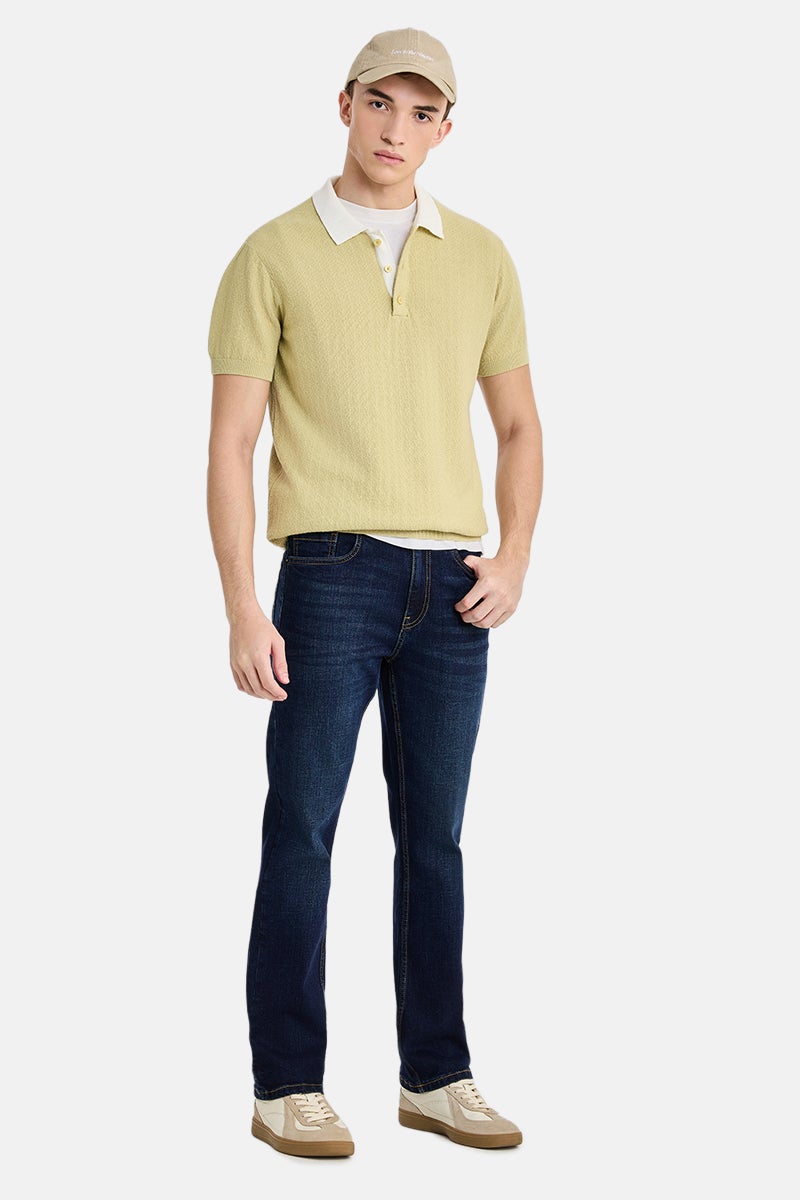 SNITCH Dark Blue Solid Straight Fit Casual Jeans - Image 3