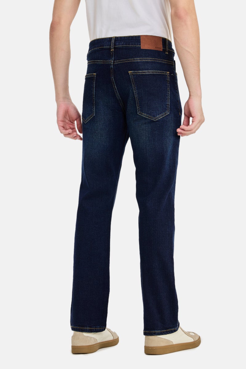 SNITCH Dark Blue Solid Straight Fit Casual Jeans - Image 5