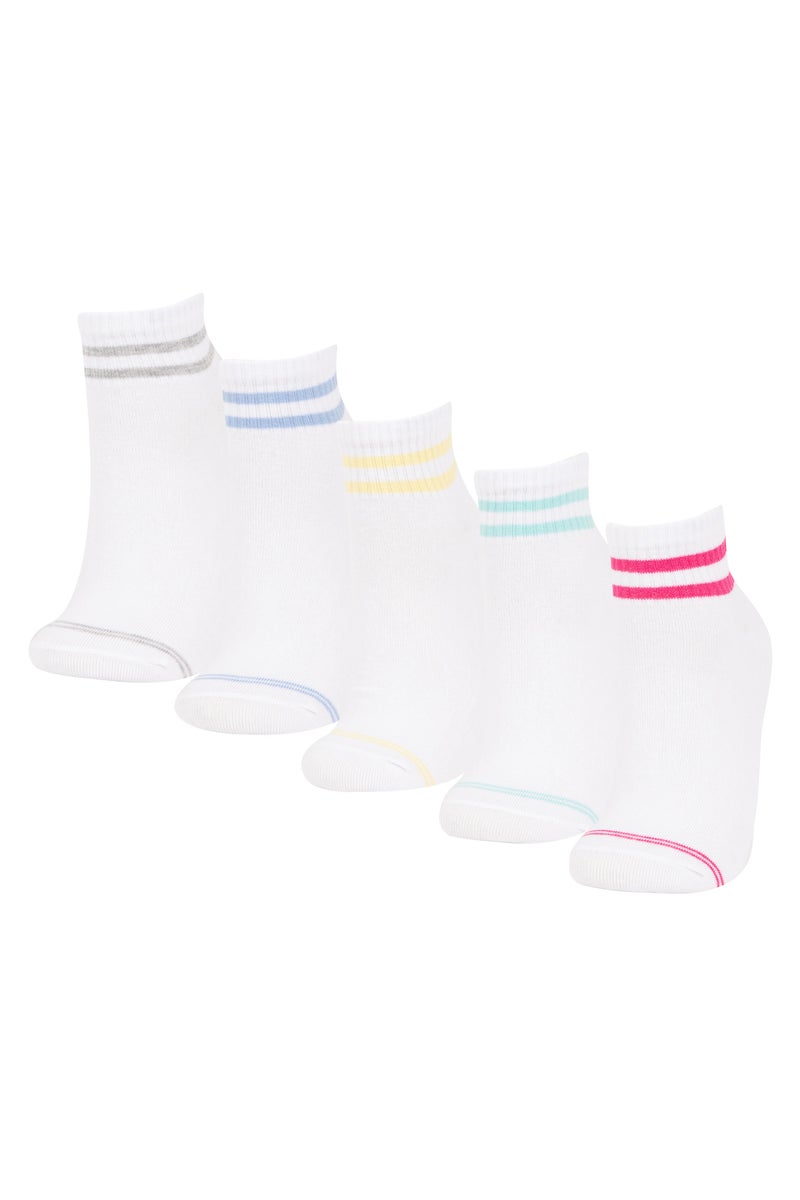 DeFacto White Woman 5 Piece Short Socks Casual - Image 1