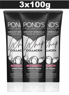 Pond's Bright Miracle Ultimate Oil Control Whip Collagen Facial Foam 100g x 3  - Image 1