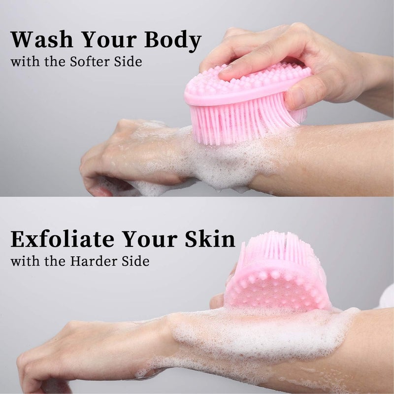 PRAMANTA 2 in 1 Bath & Shower Brush Silicone Body Massage Brush Scrubber for Gentle Body Massage (1Pcs) - Image 4