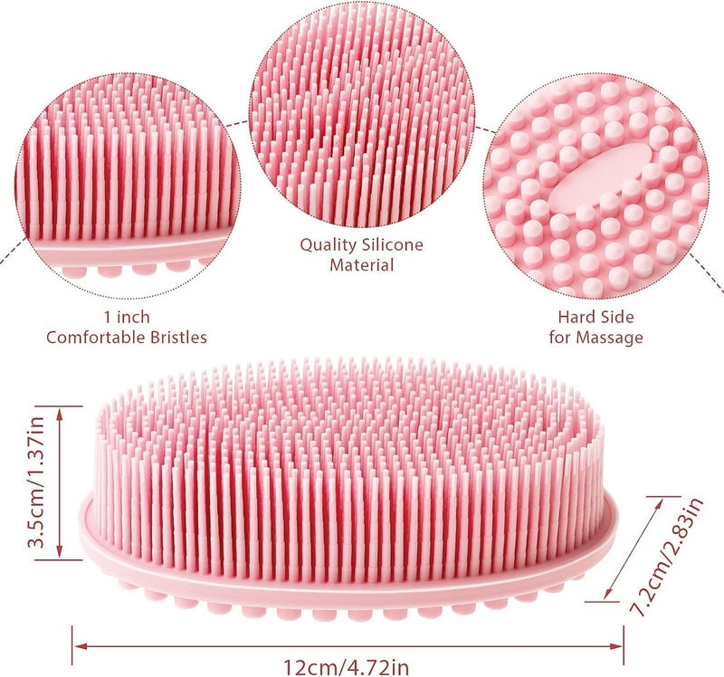 PRAMANTA 2 in 1 Bath & Shower Brush Silicone Body Massage Brush Scrubber for Gentle Body Massage (1Pcs) - Image 3