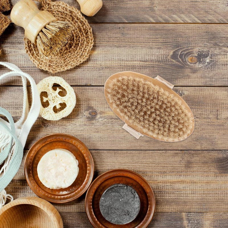 Natural Bath Brush with Long Handle, Detachable Boar Bristle Scrub for Shower and Back Exfoliation, Suitable for Elderly and Daily Body Cleansing - Image 5