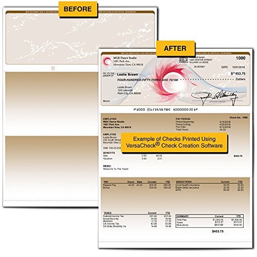 VersaCheck ValueChex - 55 Blank Business Voucher Checks - Tan Prestige - 55 Sheets Form #1000 - Check on Top - Image 2