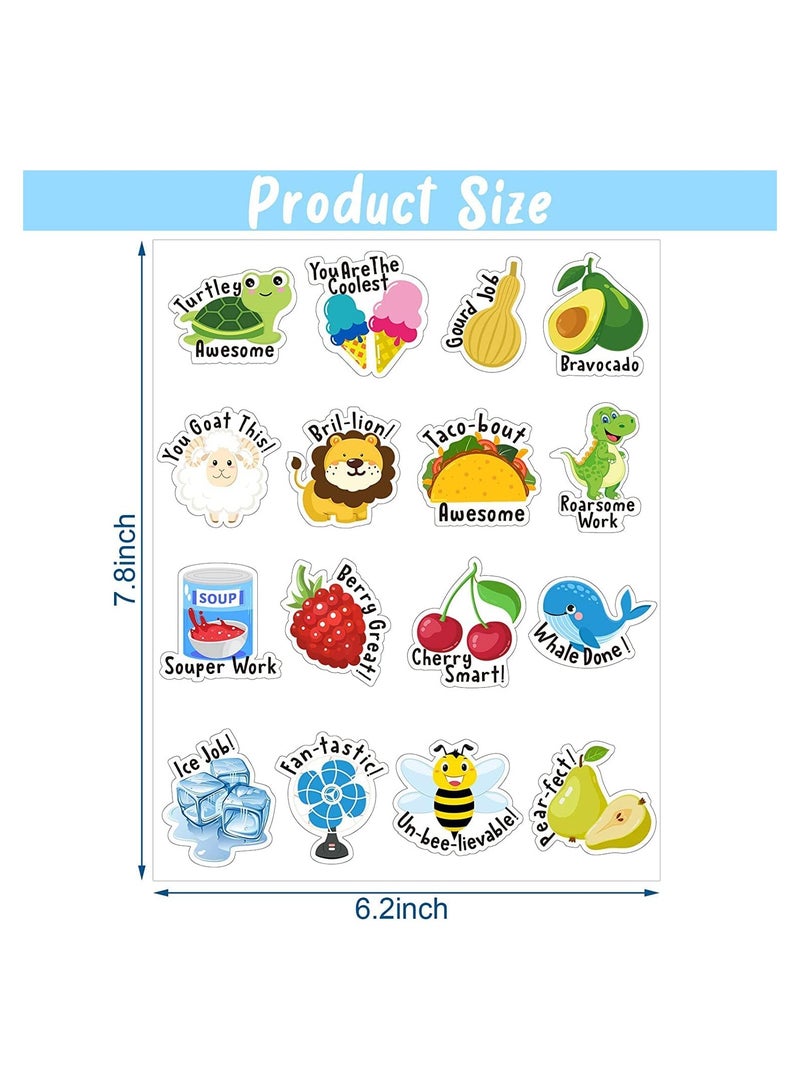 Sticker 480 Adhesive Stickers 16 Cartoon Characters Animals and Shapes Additional Colorful Stickers for Kids Motivational - Image 4